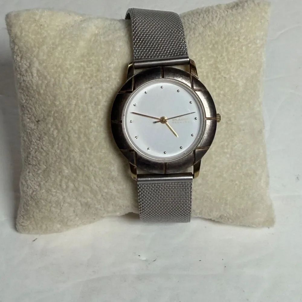 Skagen Denmark Ultra Slim 3LGS Quartz Watch White Dial Mesh Band AS IS NR